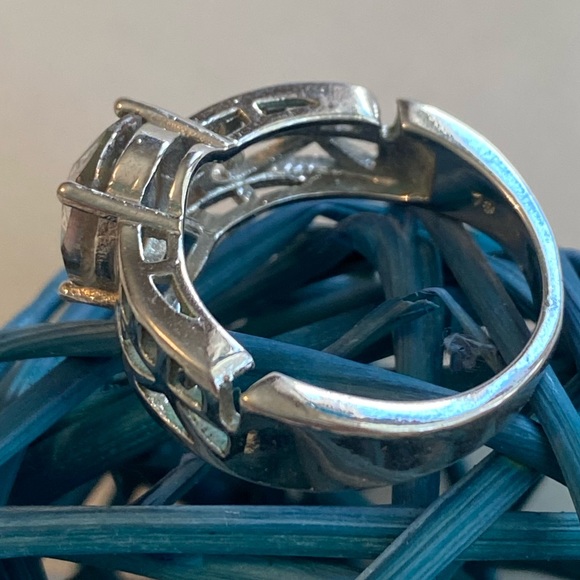 Women’s Sterling Silver Mystic Topaz 925 Thick Band Cocktail Ring Sz 6.75 - Picture 6 of 6